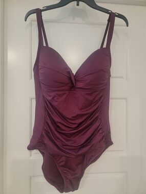 Liz Claiborne Plum One-Piece Swimsuit